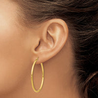 Thumbnail for 14k Polished 2x40mm Tube Hoop Earrings