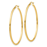 Thumbnail for 14k Polished 2x50mm Tube Hoop Earrings