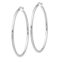 Thumbnail for 14k Polished 2x50mm Tube Hoop Earrings