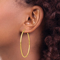 Thumbnail for 14k Polished 2x55mm Tube Hoop Earrings