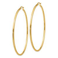 Thumbnail for 14k Polished 2x65mm Tube Hoop Earrings