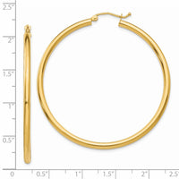 Thumbnail for 14K Polished 2.5mm Tube Hoop Earrings