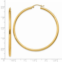 Thumbnail for 14K Polished 2.5mm Tube Hoop Earrings