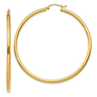 Thumbnail for 14K Polished 2.5mm Tube Hoop Earrings