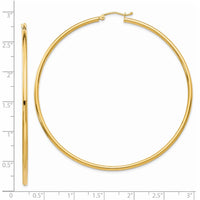 Thumbnail for 14K Polished 2.5mm Tube Hoop Earrings