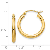 Thumbnail for 14K Polished 2.5mm Tube Hoop Earrings