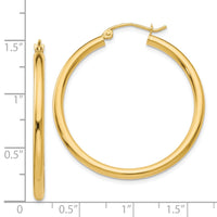 Thumbnail for 14K Polished 2.5mm Tube Hoop Earrings