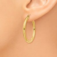 Thumbnail for 14K Polished 3mm Tube Hoop Earrings