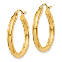 Thumbnail for 14k Polished 3mm Tube Hoop Earrings