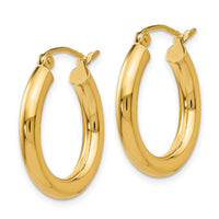 Thumbnail for 14k Polished 3mm Tube Hoop Earrings