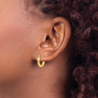 Thumbnail for 14K Polished 3mm Tube Hoop Earrings
