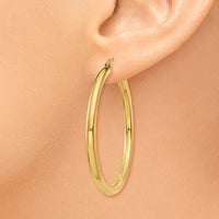 Thumbnail for 14K Polished 3mm Tube Hoop Earrings