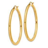 Thumbnail for 14K Polished 3mm Tube Hoop Earrings
