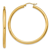 Thumbnail for 14K Polished 3mm Tube Hoop Earrings