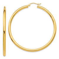 Thumbnail for 14K Polished 3mm Tube Hoop Earrings