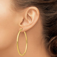 Thumbnail for 14K Polished 3mm Tube Hoop Earrings