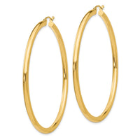 Thumbnail for 14K Polished 3mm Tube Hoop Earrings