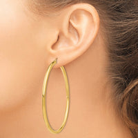 Thumbnail for 14K Polished 3mm Tube Hoop Earrings