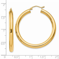 Thumbnail for 14K Polished 4mm Tube Hoop Earrings