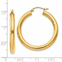 Thumbnail for 14K Polished 4mm Tube Hoop Earrings