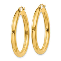 Thumbnail for 14K Polished 4mm Tube Hoop Earrings