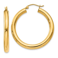 Thumbnail for 14K Polished 4mm Tube Hoop Earrings