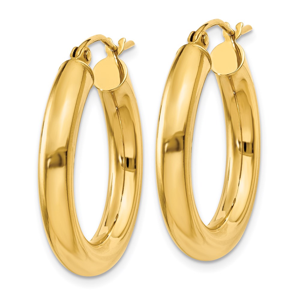 14k Polished 4mm Tube Hoop Earrings