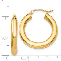 Thumbnail for 14k Polished 4mm Tube Hoop Earrings