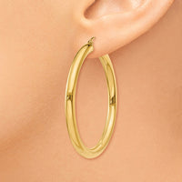 Thumbnail for 14K Polished 4mm Tube Hoop Earrings