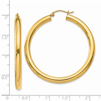 Thumbnail for 14K Polished 4mm Tube Hoop Earrings