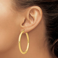 Thumbnail for 14K Polished 4mm Tube Hoop Earrings