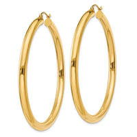 Thumbnail for 14K Polished 4mm Tube Hoop Earrings