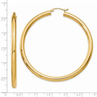 Thumbnail for 14K Polished 4mm Tube Hoop Earrings