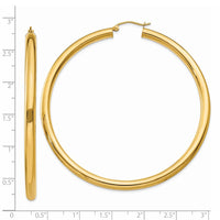 Thumbnail for 14K Polished 4mm Tube Hoop Earrings