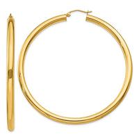 Thumbnail for 14K Polished 4mm Tube Hoop Earrings