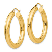 Thumbnail for 14k Polished 5mm Tube Hoop Earrings