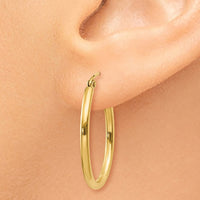 Thumbnail for 14k Oval Polished Hoop Earring