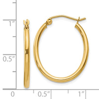 Thumbnail for 14k Oval Polished Hoop Earring