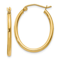 Thumbnail for 14k Oval Polished Hoop Earring