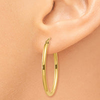 Thumbnail for 14k Oval Polished Hoop Earring