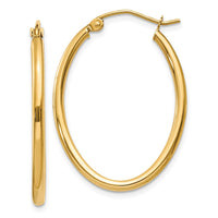 Thumbnail for 14k Oval Polished Hoop Earring