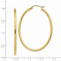 Thumbnail for 14k Oval Polished Hoop Earring