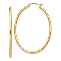 Thumbnail for 14k Oval Polished Hoop Earring