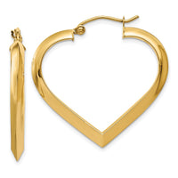 Thumbnail for 14k Polished Heart Hoop Earring