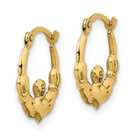 Thumbnail for 14k Claddagh Hoop Earrings
