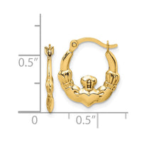 Thumbnail for 14k Claddagh Hoop Earrings