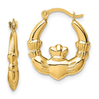 Thumbnail for 14k Claddagh Hoop Earrings