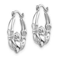 Thumbnail for 14k White Gold Claddagh Hoop Earrings