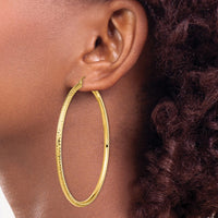 Thumbnail for 14k Lightweight 3mm Diamond-cut Hoop Earrings