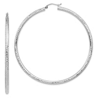 Thumbnail for 14k Lightweight 3mm Diamond-cut Hoop Earrings